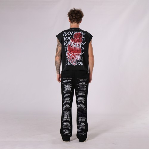 Rhinestone DTG Tank Top Men | Acid Wash | Custom Sports Streewear