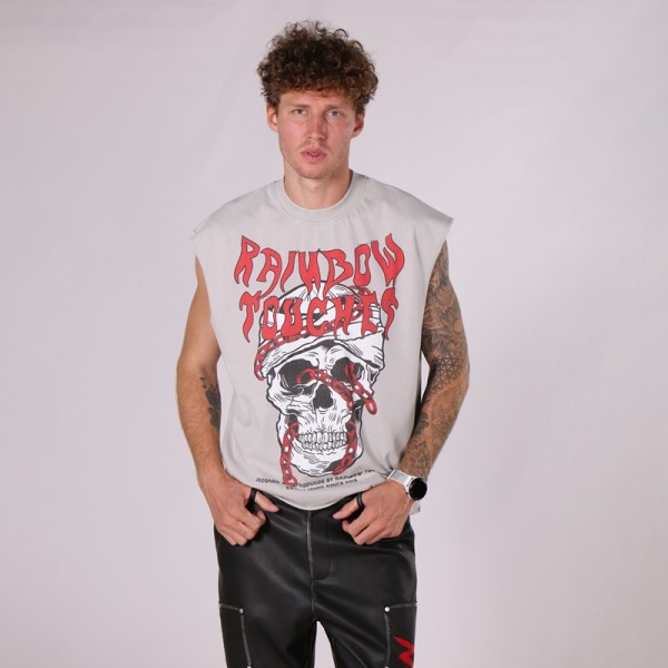 DTG Streetwear Vest Men | Raw Edge | 100% Cotton | 260GSM