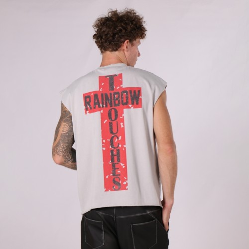 DTG Streetwear Vest Men | Raw Edge | 100% Cotton | 260GSM