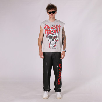 DTG Streetwear Vest Men | Raw Edge | 100% Cotton | 260GSM