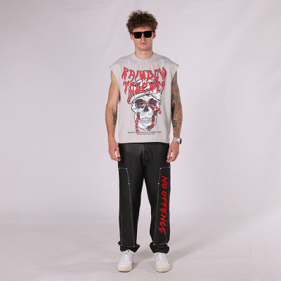 DTG Streetwear Vest Men | Raw Edge | 100% Cotton | 260GSM