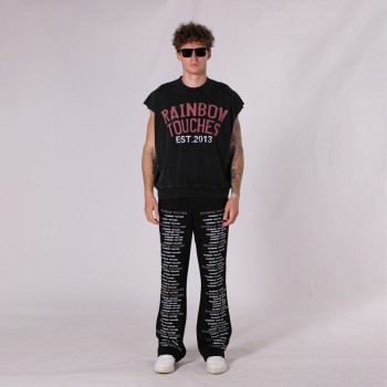 Acid Wash Distressed DTG Sleeveless Vest Men | 100% Cotton | 250gsm | Street Style