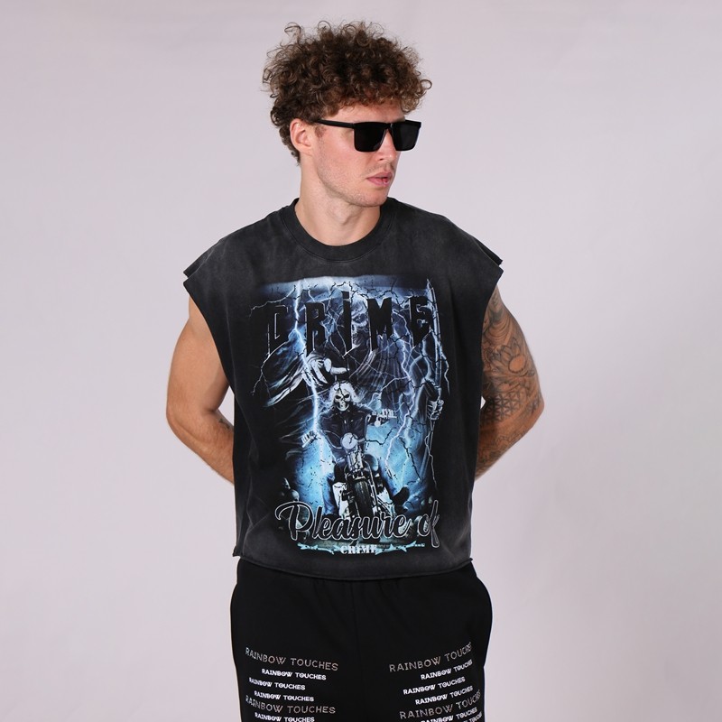 Men's Washed Sleeveless Tank Top