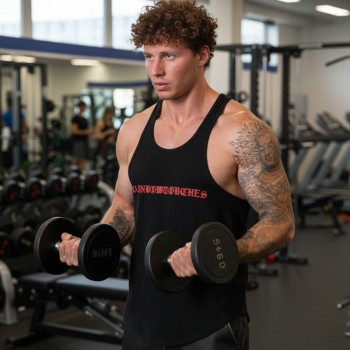 Men's Puff Print Sports Vest | 180g Cotton-Poly Blend | Streetwear Style | B2B Wholesale