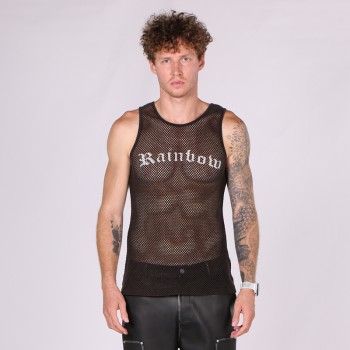 Mesh Cotton Vest Men | Screen Print Logo | 100% Cotton | 250g | Street Fashion | B2B Wholesale