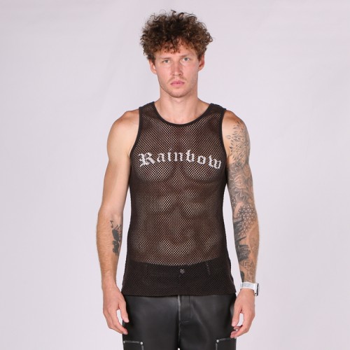 Mesh Cotton Vest Men | Screen Print Logo | 100% Cotton | 250g | Street Fashion | B2B Wholesale