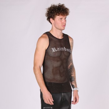 Mesh Cotton Vest Men | Screen Print Logo | 100% Cotton | 250g | Street Fashion | B2B Wholesale