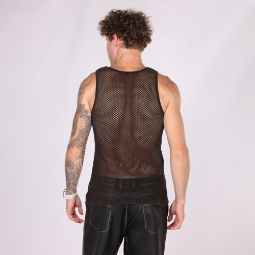 Mesh Cotton Vest Men | Screen Print Logo | 100% Cotton | 250g | Street Fashion | B2B Wholesale