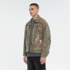 Tribal Print Canvas Jacket Men | Acid Wash | 100% Cotton | Streetwear | B2B Customizable