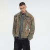 Tribal Print Canvas Jacket Men | Acid Wash | 100% Cotton | Streetwear | B2B Customizable