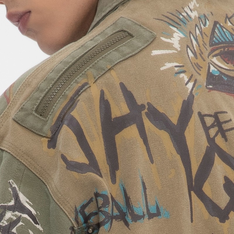 Tribal Print Canvas Jacket Men