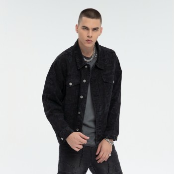 Digital Print Denim Jacket Men | 100% Cotton | Street Fashion | B2B Wholesale