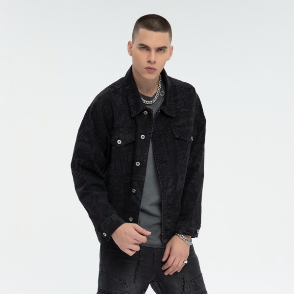 Digital Print Denim Jacket Men | 100% Cotton | Street Fashion | B2B Wholesale