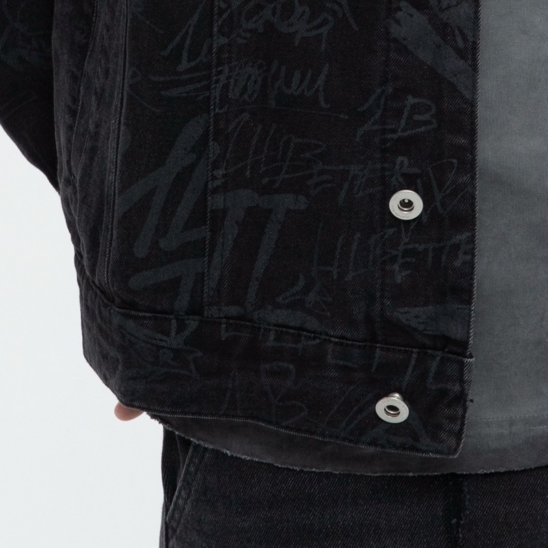 Digital Print Denim Jacket Men