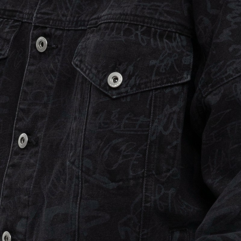 Digital Print Denim Jacket Men
