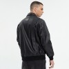 Dark PU Leather Bomber Jacket | 3D Pockets | Patchwork | Custom Streetwear Manufacturer