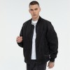 Dark Nylon Bomber Jacket | Metal Patchwork | Street Style | Custom Clothing Manufacturer