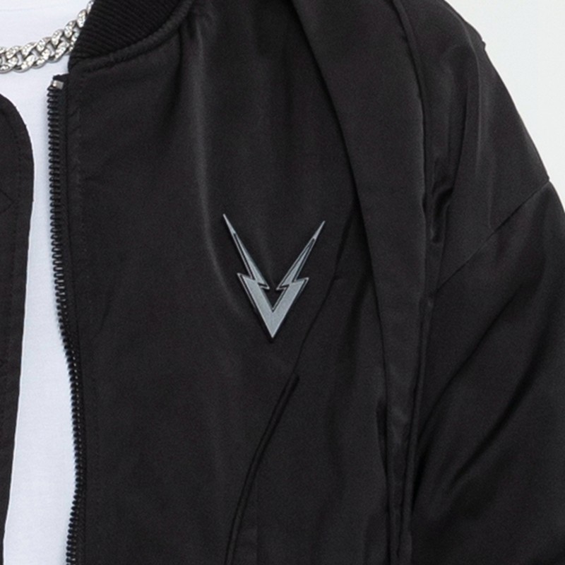 Dark Nylon Bomber Jacket