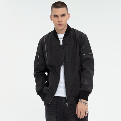 Zip-Detail Nylon Bomber Jacket | Streetwear Style | 100% Polyester | Custom Clothing Manufacturer