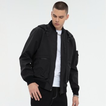 Streetwear Baseball Collar Bomber Jacket | Tactical Style | Decorative Backpack | Clothing Manufacturer