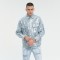 Sequined Silver Reflective Denim Jacket Men | Street Style | 100% Cotton | Streetwear Manufacturer