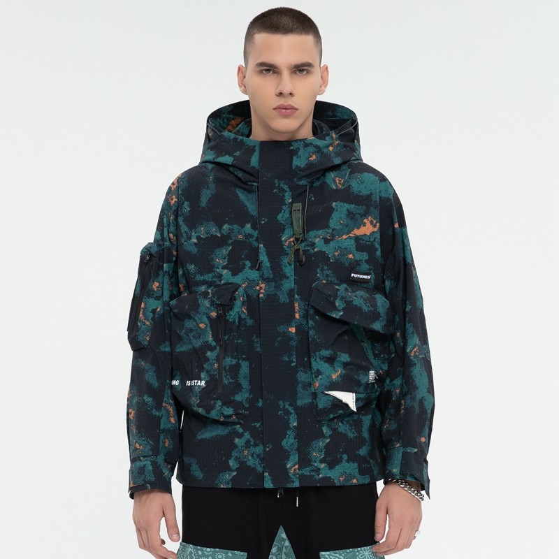 Digital Print Functional Windbreaker Men