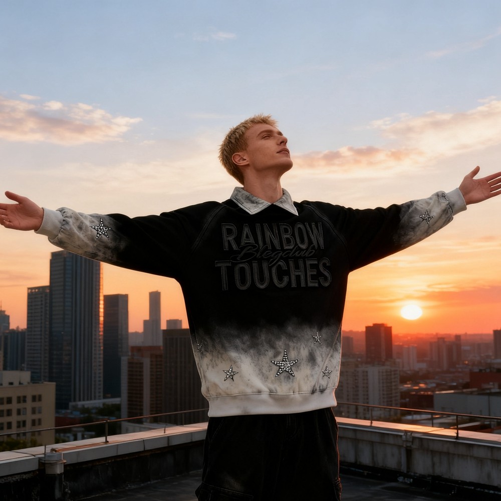 Men's Spray Turn-down Collar Hoodie