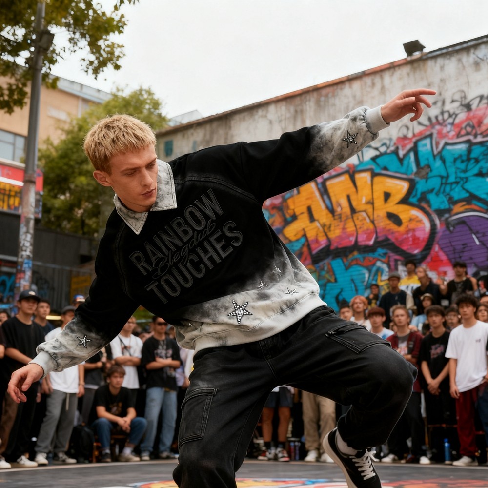 Men's Spray Turn-down Collar Hoodie