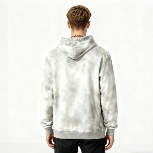 Men's Acid Wash Hooded Hoodie | Patch Embroidery + Rhinestones + Spray | Streetwear Manufacturer