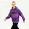 Purple Spray Hoodie Men | Flocked + Spray + Rhinestone | Streetwear | B2B Wholesale