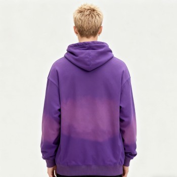 Purple Spray Hoodie Men | Flocked + Spray + Rhinestone | Streetwear | B2B Wholesale