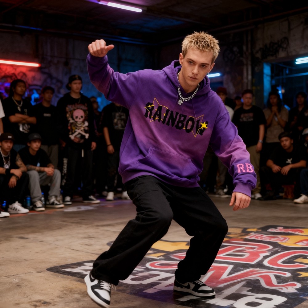 Purple Spray Hoodie Men