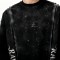 Black Galaxy Sweatshirt Men | Silver Hot Stamping + Rhinestone + Spray + Raw Edge | B2B Wholesale