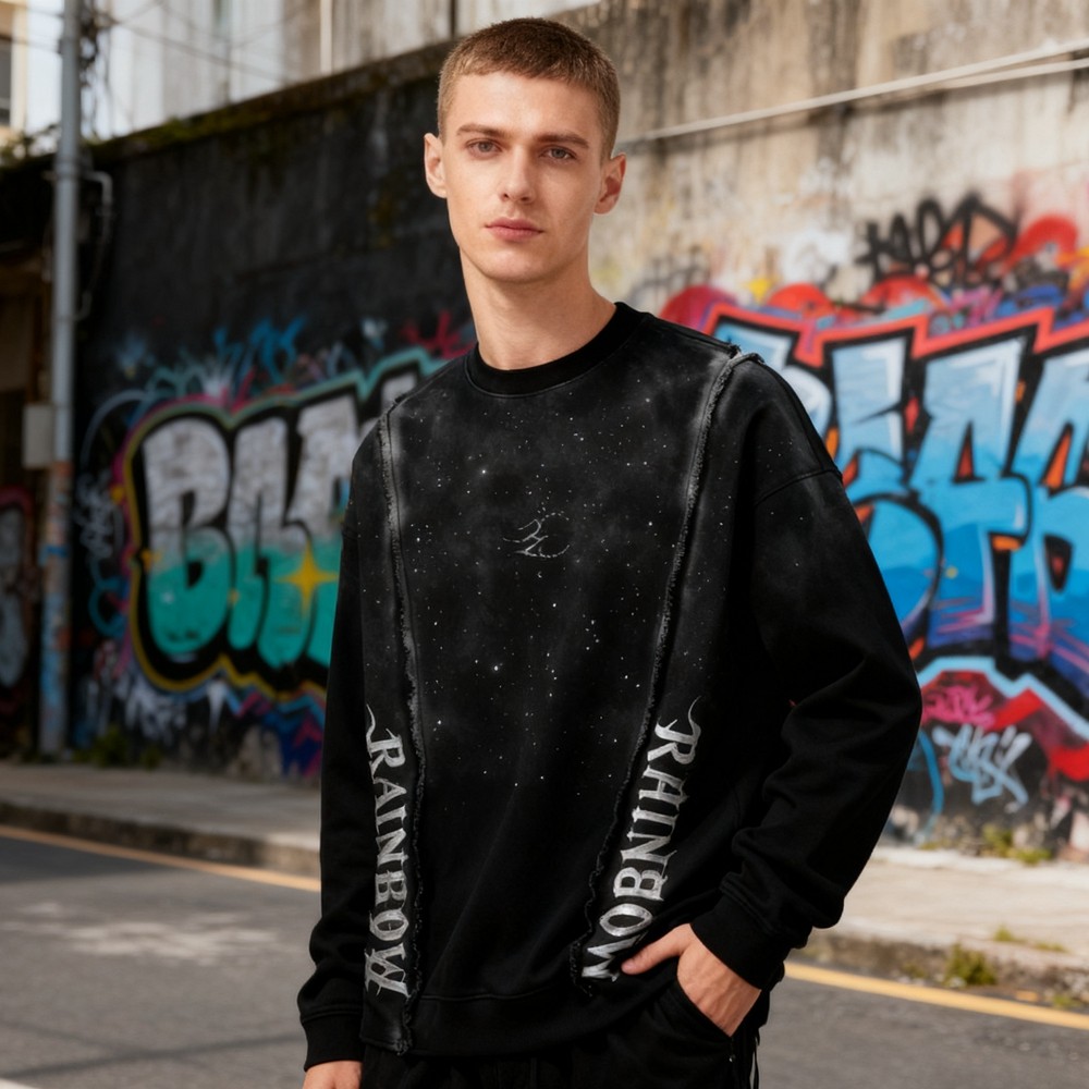 Black Galaxy Sweatshirt Men
