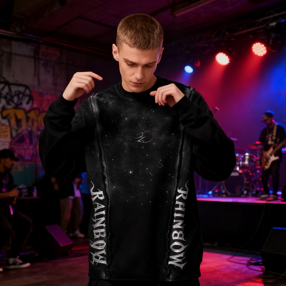 Black Galaxy Sweatshirt Men