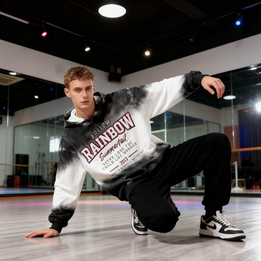 Gradient Hooded Hoodie Men