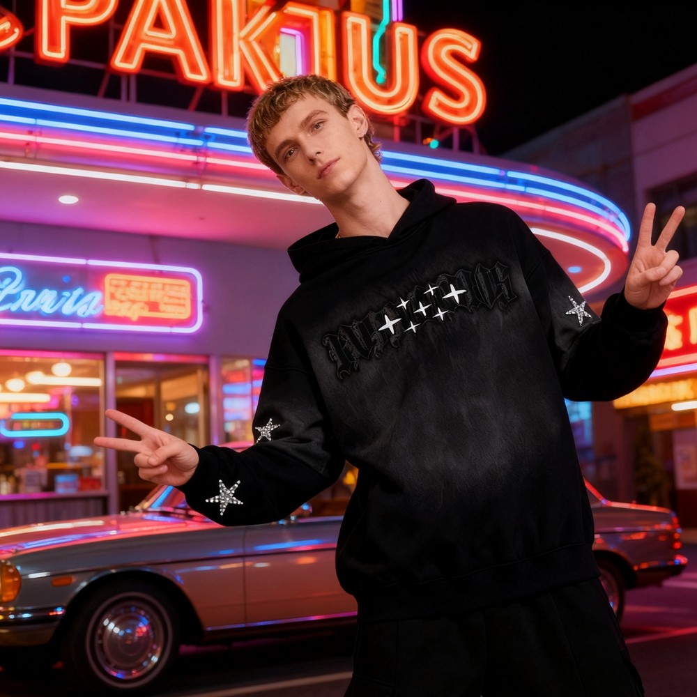 Men's Black Gradient Spray Hoodie