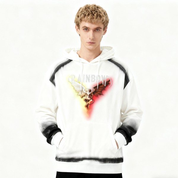 Men's Street DTG Hoodie | Spray + Rhinestone + DTG | Street Fashion | Clothing Manufacturer