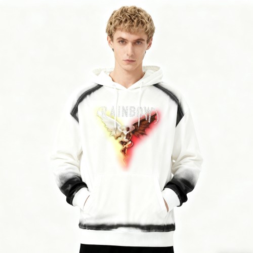 Men's Street DTG Hoodie | Spray + Rhinestone + DTG | Street Fashion | Clothing Manufacturer