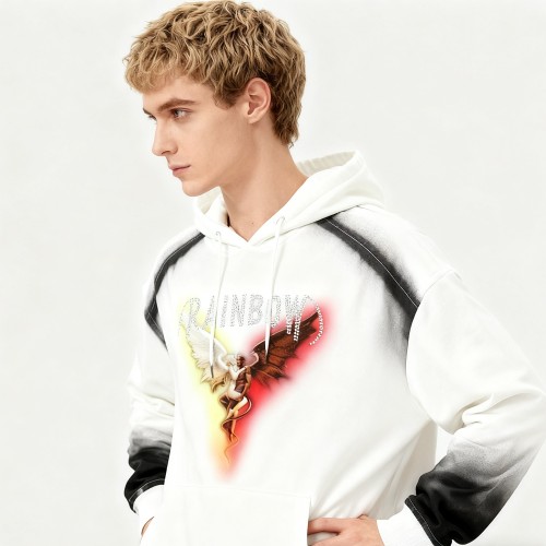 Men's Street DTG Hoodie | Spray + Rhinestone + DTG | Street Fashion | Clothing Manufacturer