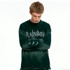 Green Destressed Hoodie Men | Spray Wash + Rhinestone + Distressed | Street Fashion | CustomClothing