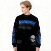 Skull Flame Hoodie Men | Spray + Embroidery + Rhinestone | Street Fashion | Custom Clothing