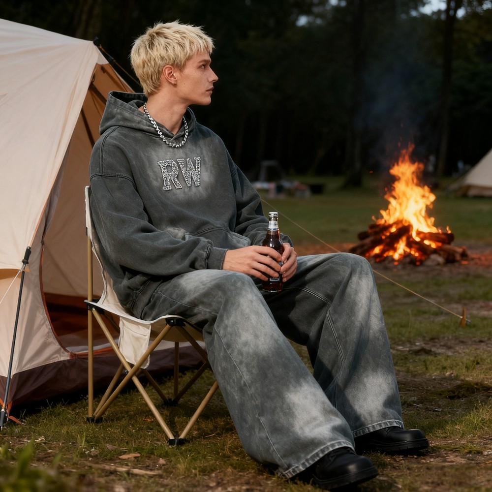 Men's Acid Wash Hooded SweatSuits