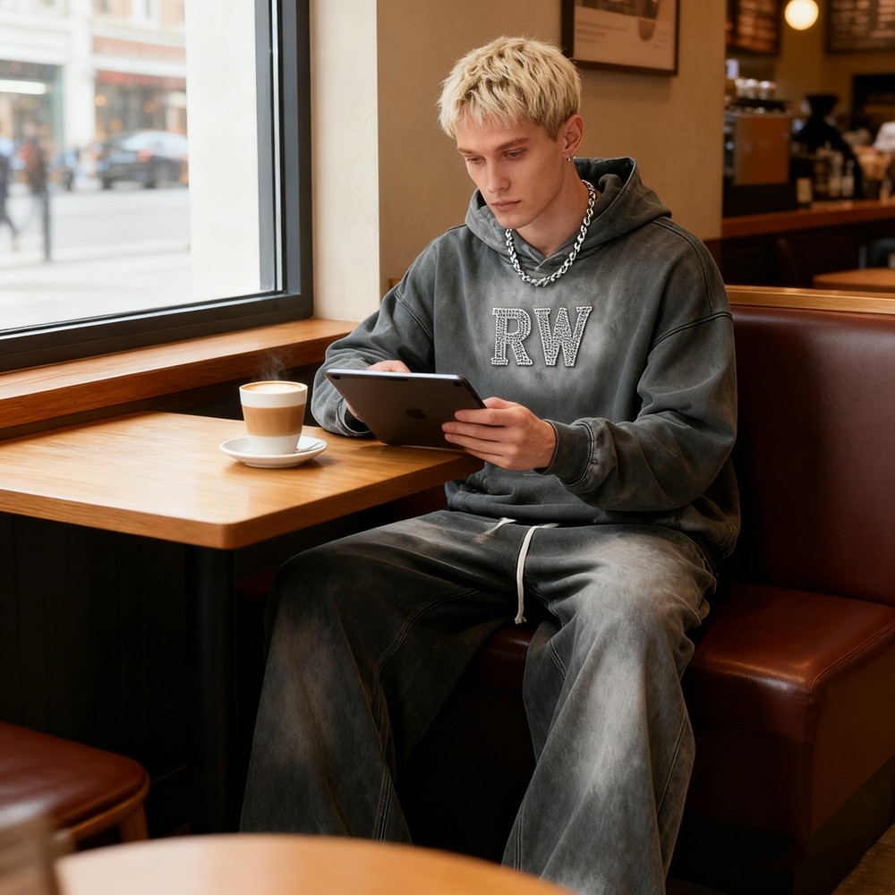 Men's Acid Wash Hooded SweatSuits