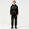 Men's Black Trendy Hoodie Set | Spray + Rhinestone | Street Fashion| Streetwear Manufacturer
