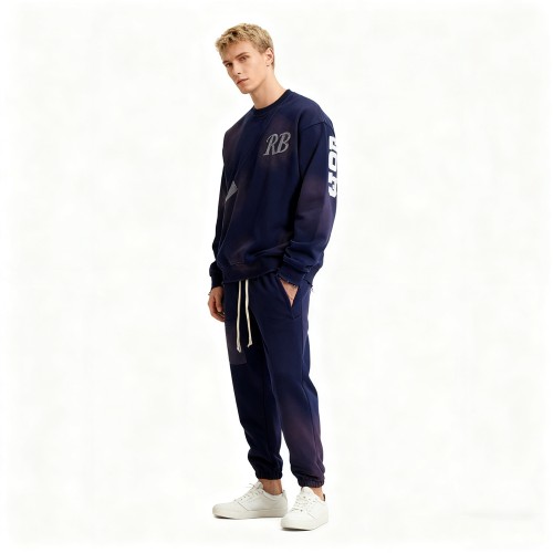 Rhinestone Tracksuit Men | Spray + Rhinestone | Streetwear | B2B Wholesale
