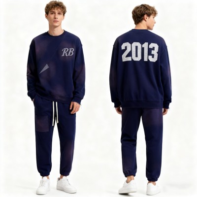 Rhinestone Tracksuit Men | Spray + Rhinestone | Streetwear | B2B Wholesale