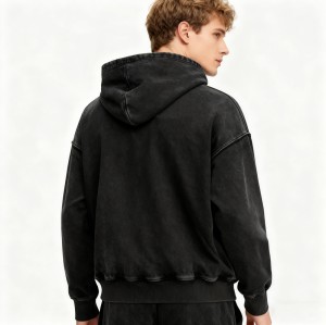 Acid Wash Rhinestone Zip-up Hoodie Men | Washed + Rhinestone | 100% Cotton | Custom Streetwear