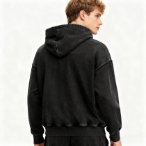 Acid Wash Rhinestone Zip-up Hoodie Men | Washed + Rhinestone | 100% Cotton | Custom Streetwear