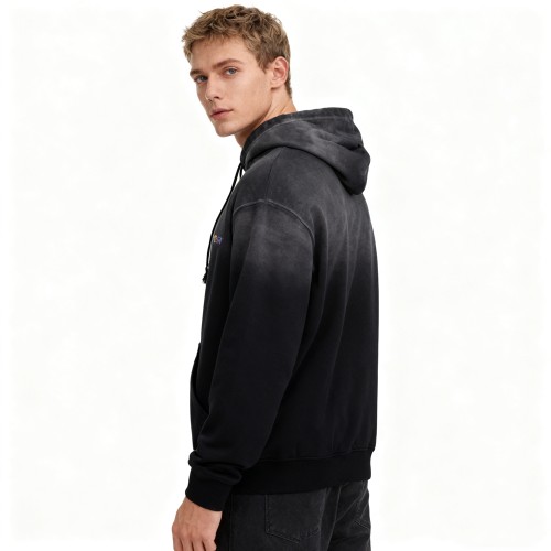 Men's Rhinestone Hooded Hoodie | Rhinestone + Spray | 100% Cotton | Streetwear B2B Custom Apparel